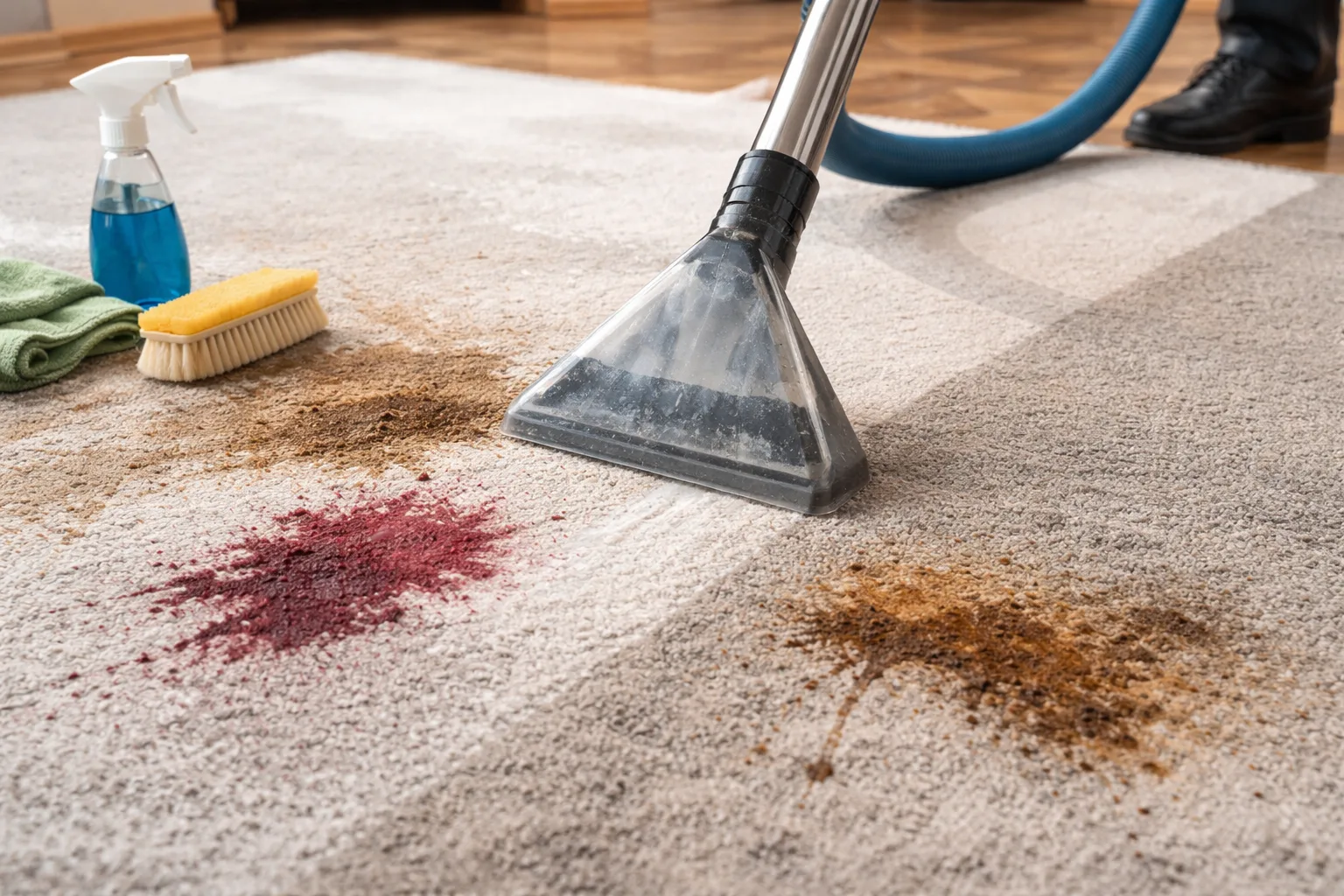 ¿La limpieza de alfombras elimina manchas de vino, café o grasa antigua?